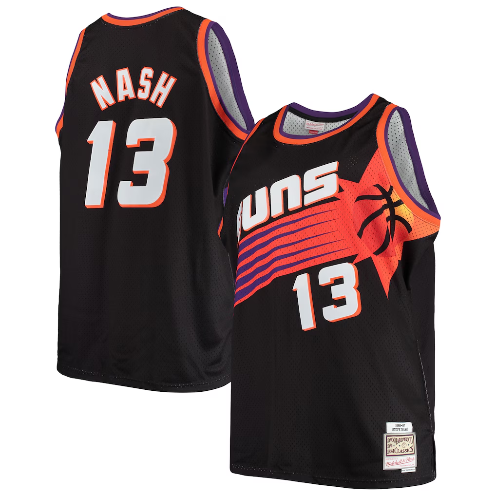 Ldoa P.Sunss #13 Steve Nash Mitchell & Ness Black 1996-1997 Big & Tall Hardwood Classics Swingman Jerseys