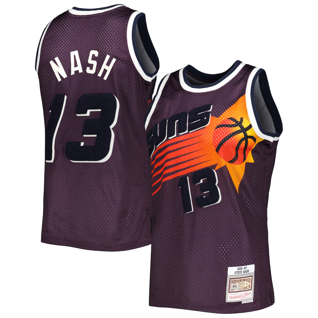 Ldoa P.Sunss #13 Steve Nash Mitchell & Ness Purple 1996-1997 Hardwood Classics Off-Court Swingman Jerseys