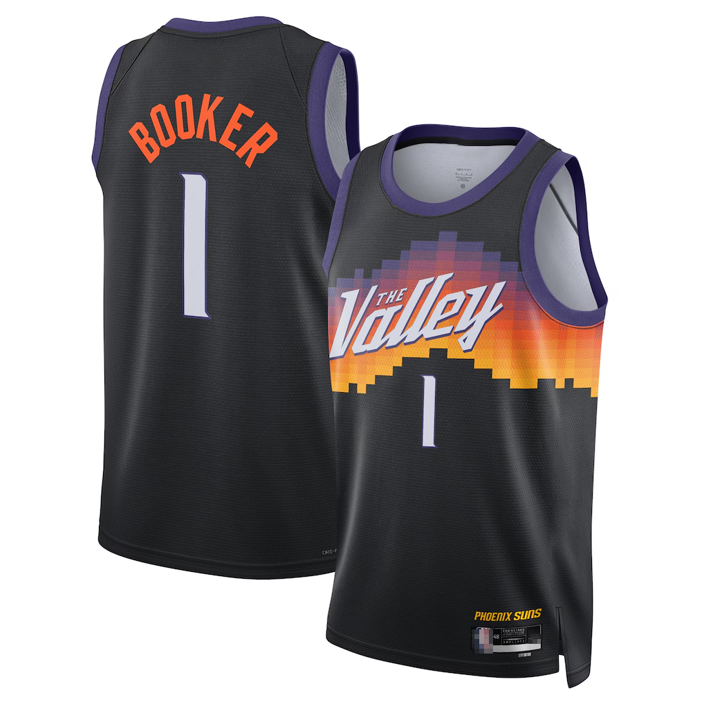 Ldoa P.Sunss #1 Devin Booker Black 2025-2026 Swingman Jerseys - City Edition