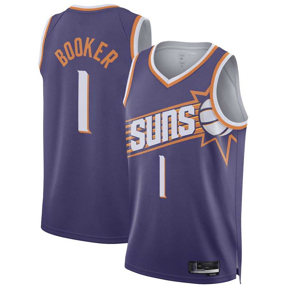 Ldoa P.Sunss #1 Devin Booker Purple Swingman Jerseys - Icon Edition