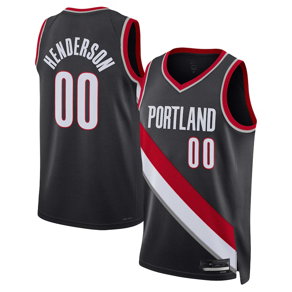 Ldoa PT.Blazers #00 Scoot Henderson Black 2023 NBA Draft Swingman Jerseys - Icon Edition