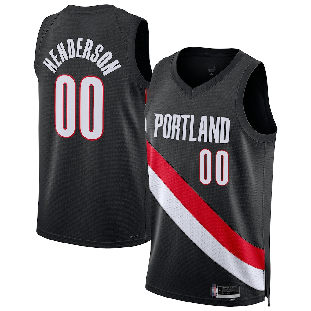 Ldoa PT.Blazers #00 Scoot Henderson Black Swingman Jerseys - Icon Edition