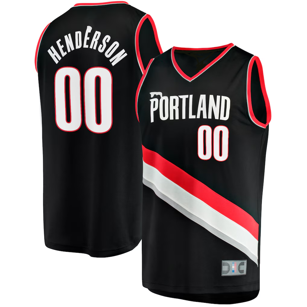 Ldoa PT.Blazers #00 Scoot Henderson Fanatics Black Fast Break Replica Jerseys - Icon Edition