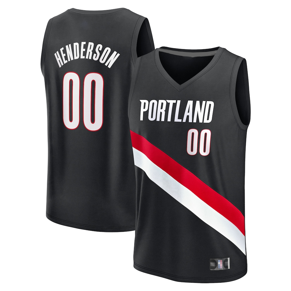 Ldoa PT.Blazers #00 Scoot Henderson Fanatics Black Fast Break Replica Jerseys - Icon Edition
