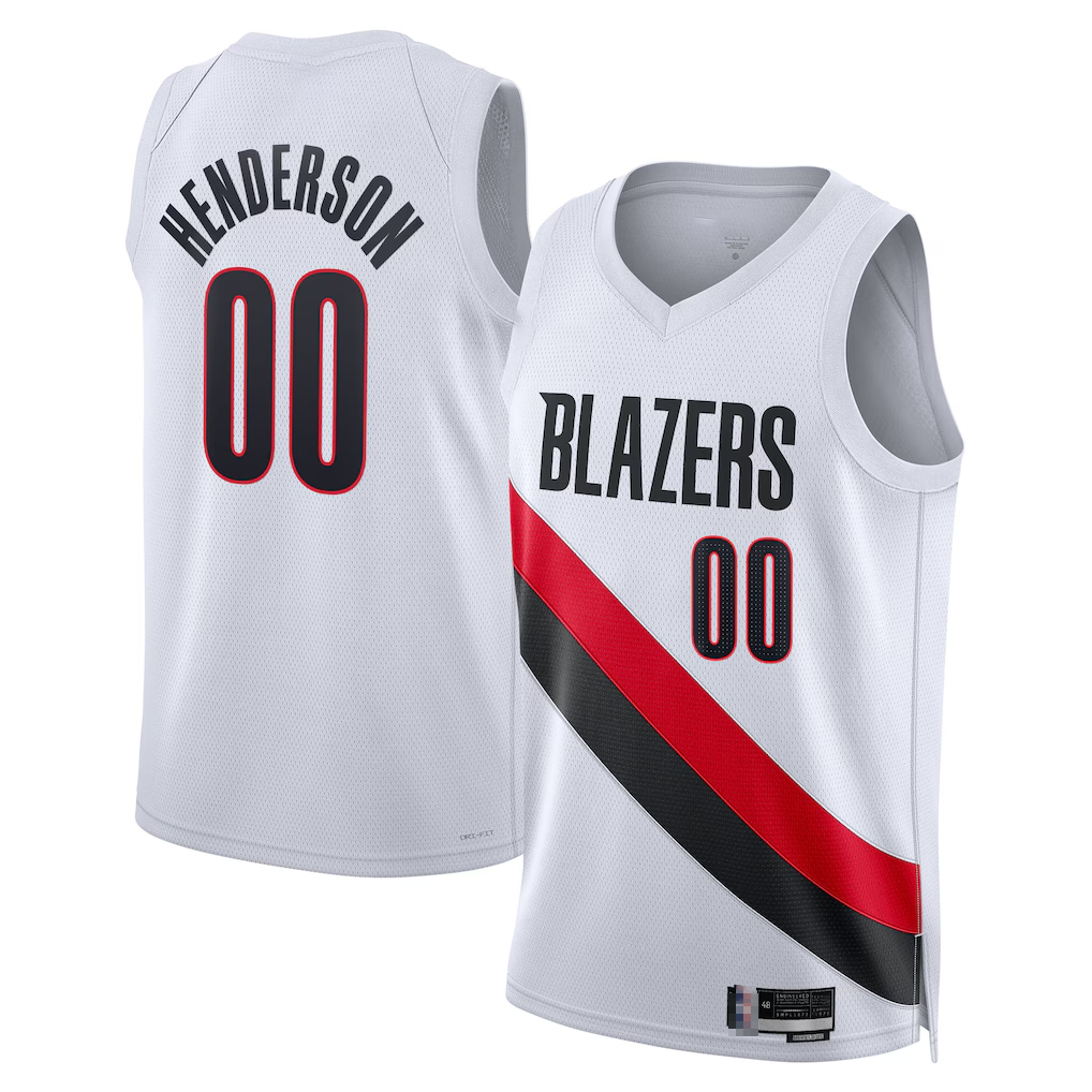 Ldoa PT.Blazers #00 Scoot Henderson White Swingman Jerseys - Association Edition