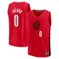 Ldoa PT.Blazers #0 Damian Lillard Fanatics Red Fast Break Replica Jerseys - Statement Edition