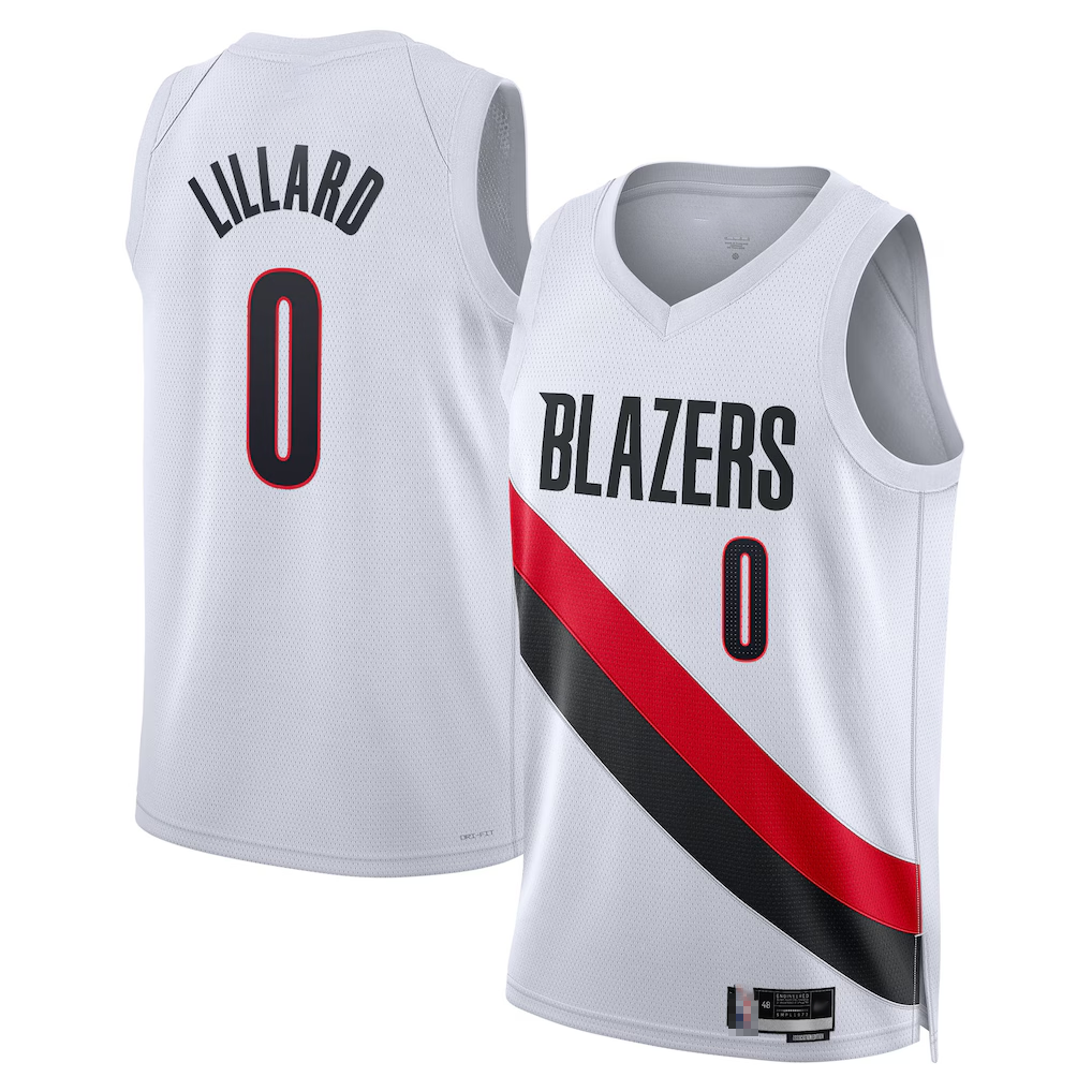 Ldoa PT.Blazers #0 Damian Lillard Red Swingman Jerseys - Statement Edition