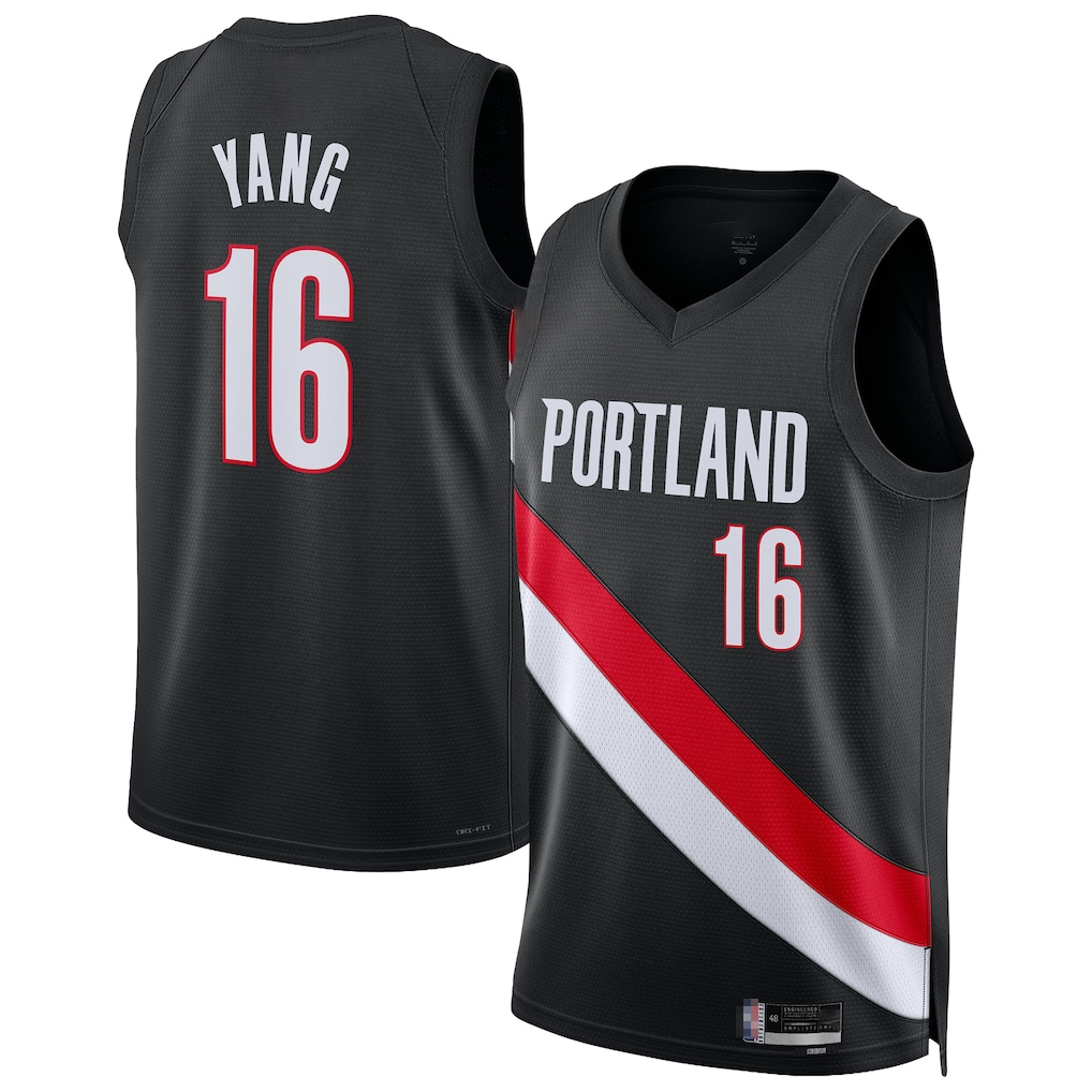 Ldoa PT.Blazers #16 Yang Hansen Black Swingman Jerseys - Icon Edition