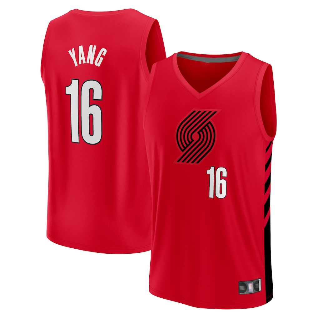 Ldoa PT.Blazers #16 Yang Hansen Fanatics Red Fast Break Replica Jerseys - Statement Edition