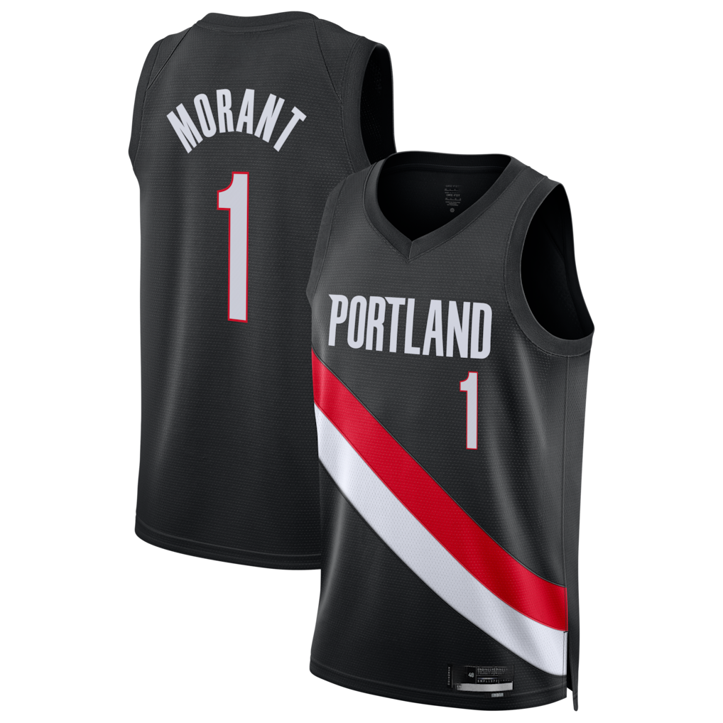 Ldoa PT.Blazers #1 Ja Morant Black Swingman Jerseys - Icon Edition