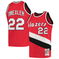 Ldoa PT.Blazers #22 Clyde Drexler Mitchell & Ness Red 1983-1984 Hardwood Classics Swingman Jerseys