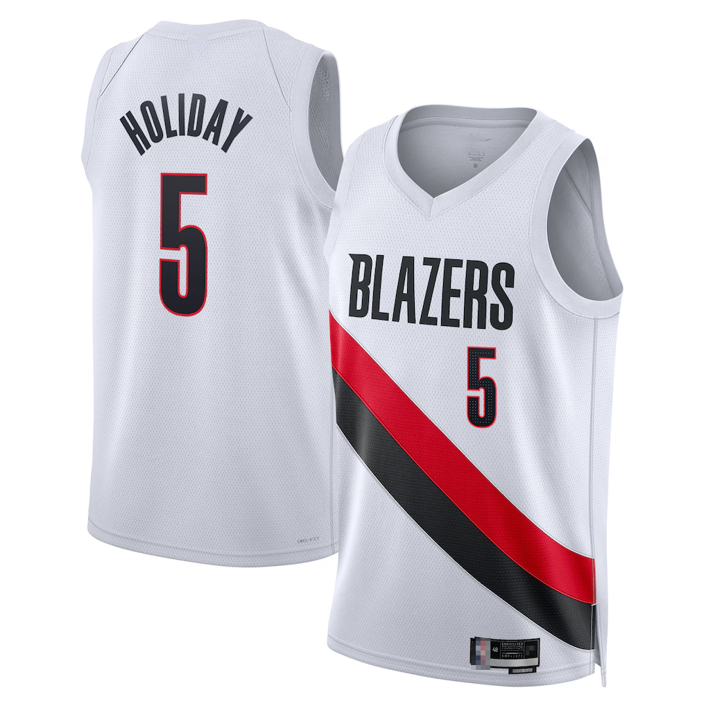 Ldoa PT.Blazers #5 Jrue Holiday White Swingman Jerseys - Association Edition