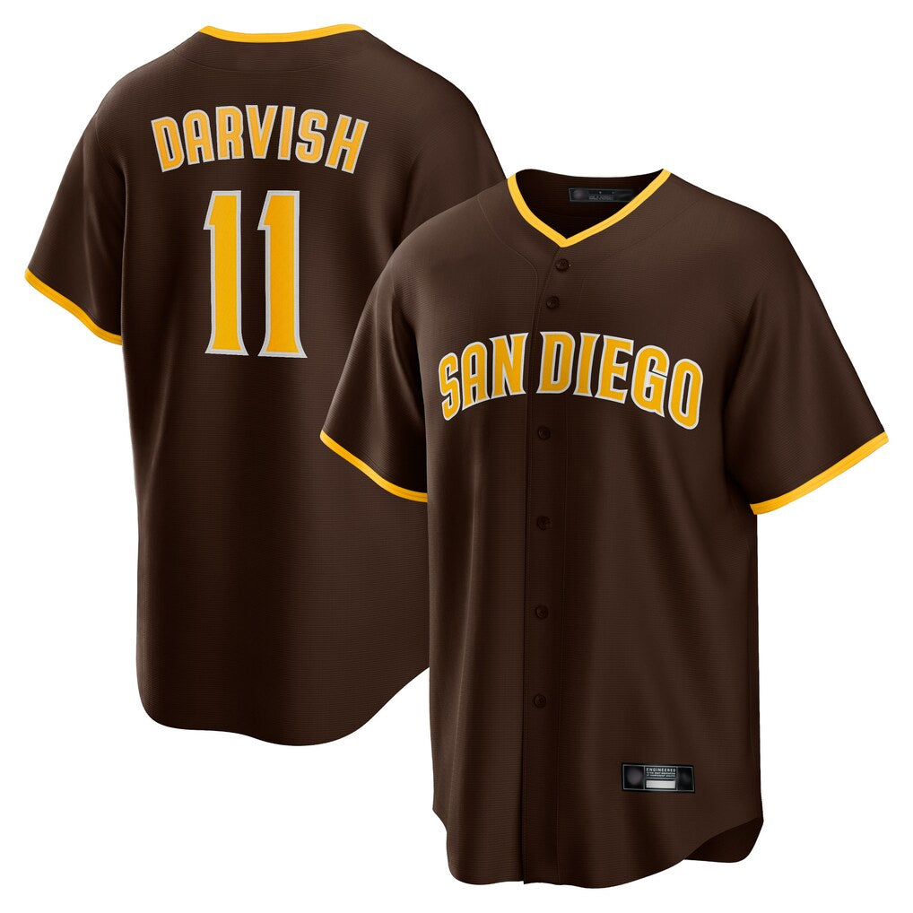 Ldoa S.Diego Padres #11 Yu Darvish Player Brown Alternate Replica Game Stitched Jerseys