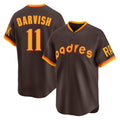 Ldoa S.Diego Padres #11 Yu Darvish Player Brown Home Cooperstown Collection Replica Game Stitched Jerseys