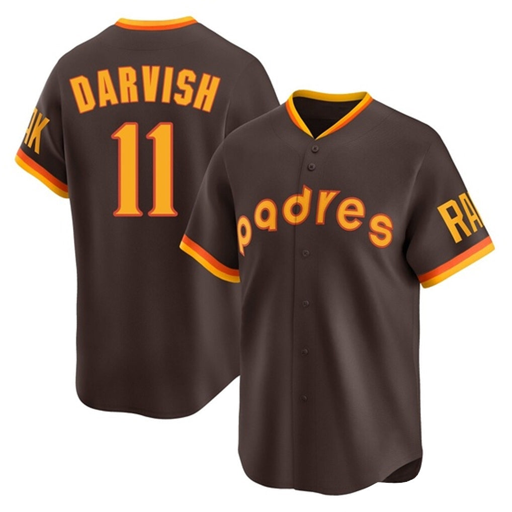 Ldoa S.Diego Padres #11 Yu Darvish Player Brown Home Cooperstown Collection Replica Game Stitched Jerseys