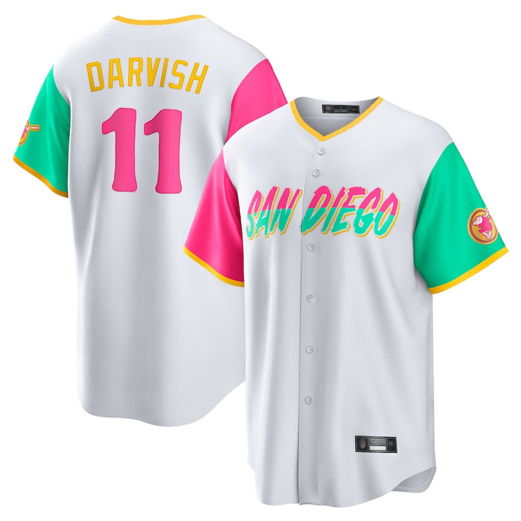 Ldoa S.Diego Padres #11 Yu Darvish Player White City Connect Home Game Stitched Jerseys