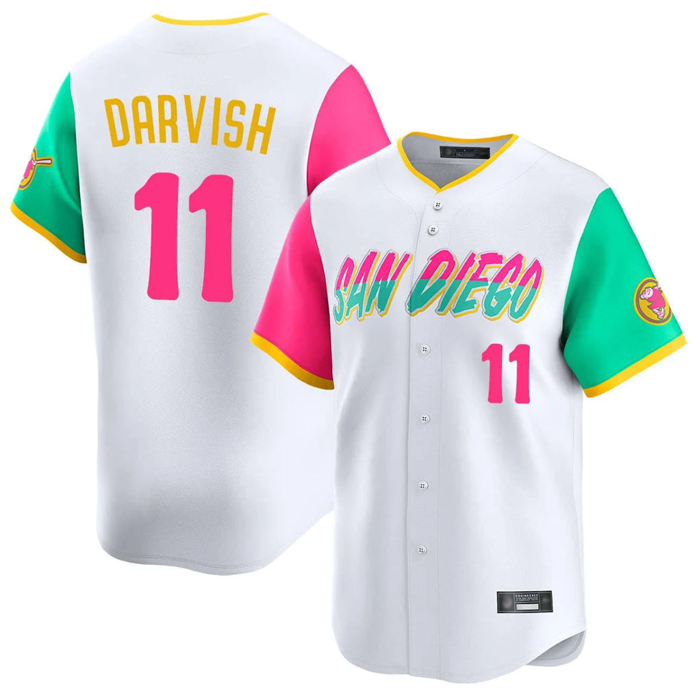 Ldoa S.Diego Padres #11 Yu Darvish Player White City Connect Home Limited Stitched Jerseys