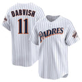 Ldoa S.Diego Padres #11 Yu Darvish Player White Cooperstown Collection Limited Home Stitched Jerseys