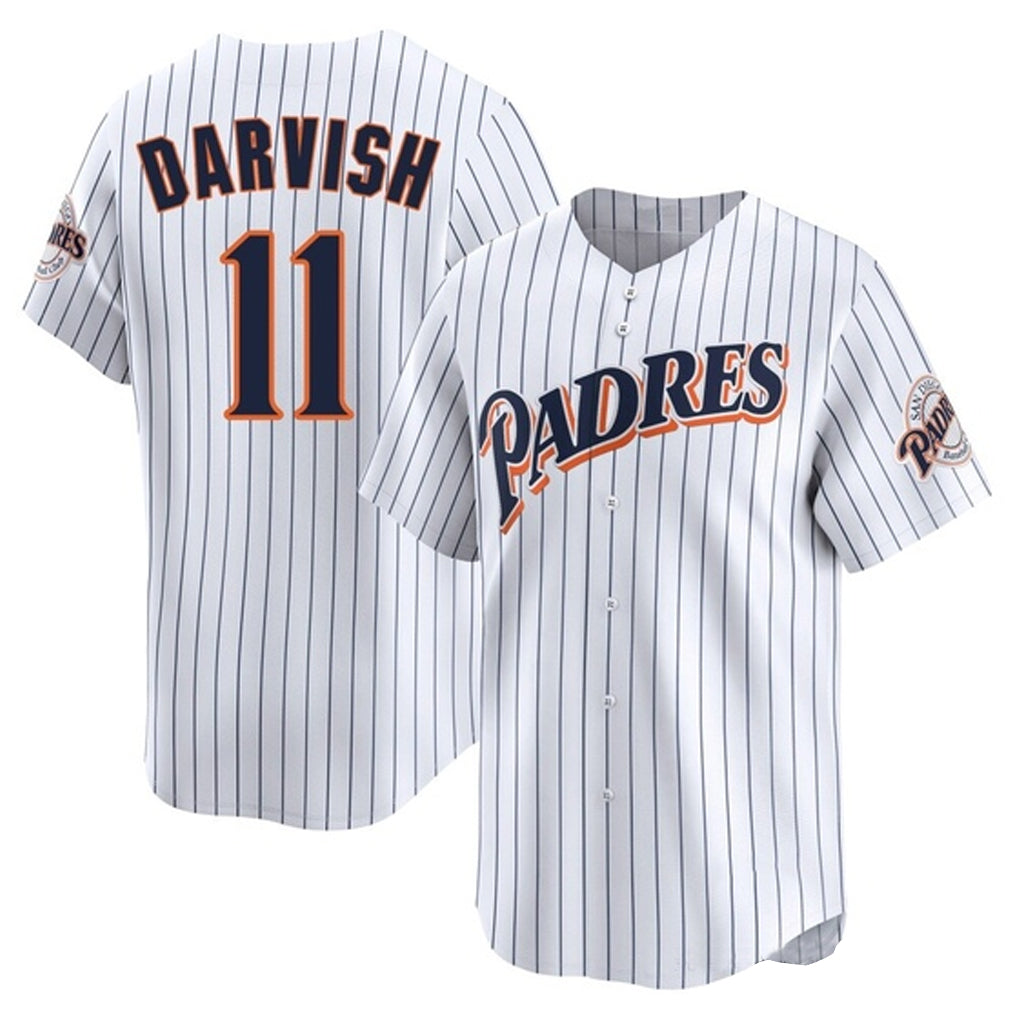 Ldoa S.Diego Padres #11 Yu Darvish Player White Cooperstown Collection Limited Home Stitched Jerseys