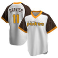 Ldoa S.Diego Padres #11 Yu Darvish Player White Home Cooperstown Collection Replica Game Stitched Jerseys