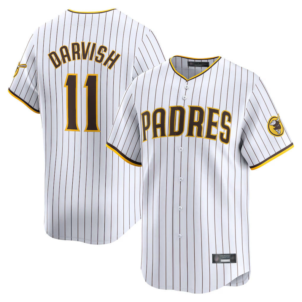 Ldoa S.Diego Padres #11 Yu Darvish Player White Home Limited Stitched Jerseys