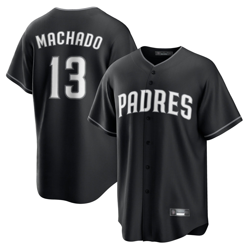 Ldoa S.Diego Padres #13 Manny Machado Player Black Home Game Stitched Jerseys
