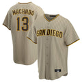 Ldoa S.Diego Padres #13 Manny Machado Player Khaki Home Game Stitched Jerseys