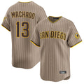 Ldoa S.Diego Padres #13 Manny Machado Player Khaki Home Limited Stitched Jerseys