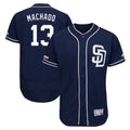 Ldoa S.Diego Padres #13 Manny Machado Player Navy Majestic Patch Flex Base Game Stitched Jerseys