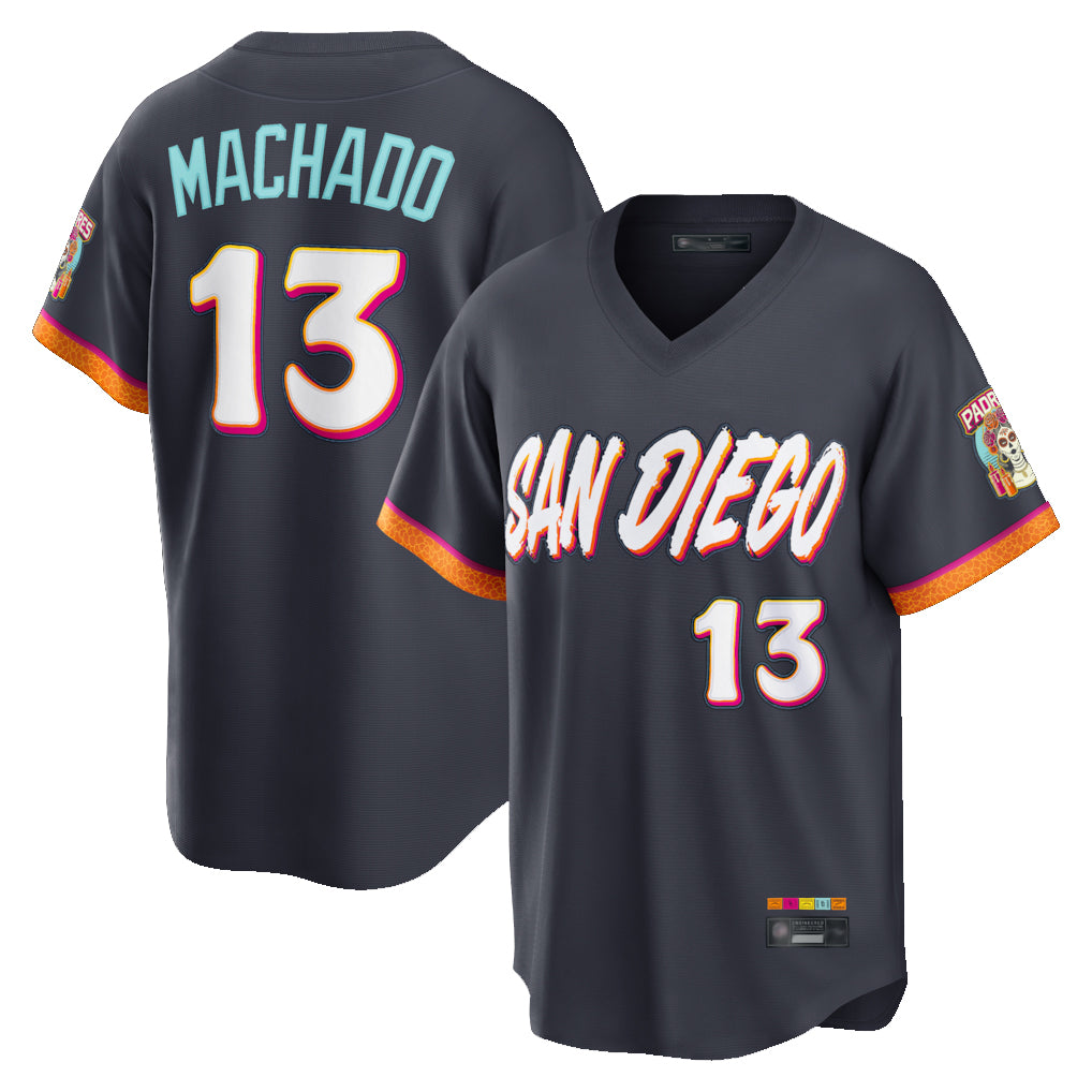 Ldoa S.Diego Padres #13 Manny Machado Player Obsidian 2026 City Connect Home Game T-shirt Stitched Jerseys