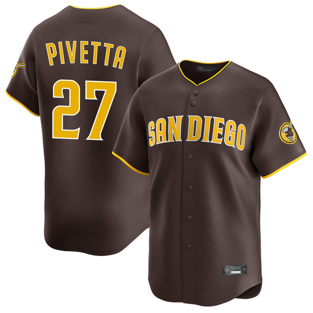 Ldoa S.Diego Padres #27 Nick Pivetta Player Brown Home Limited Stitched Jerseys