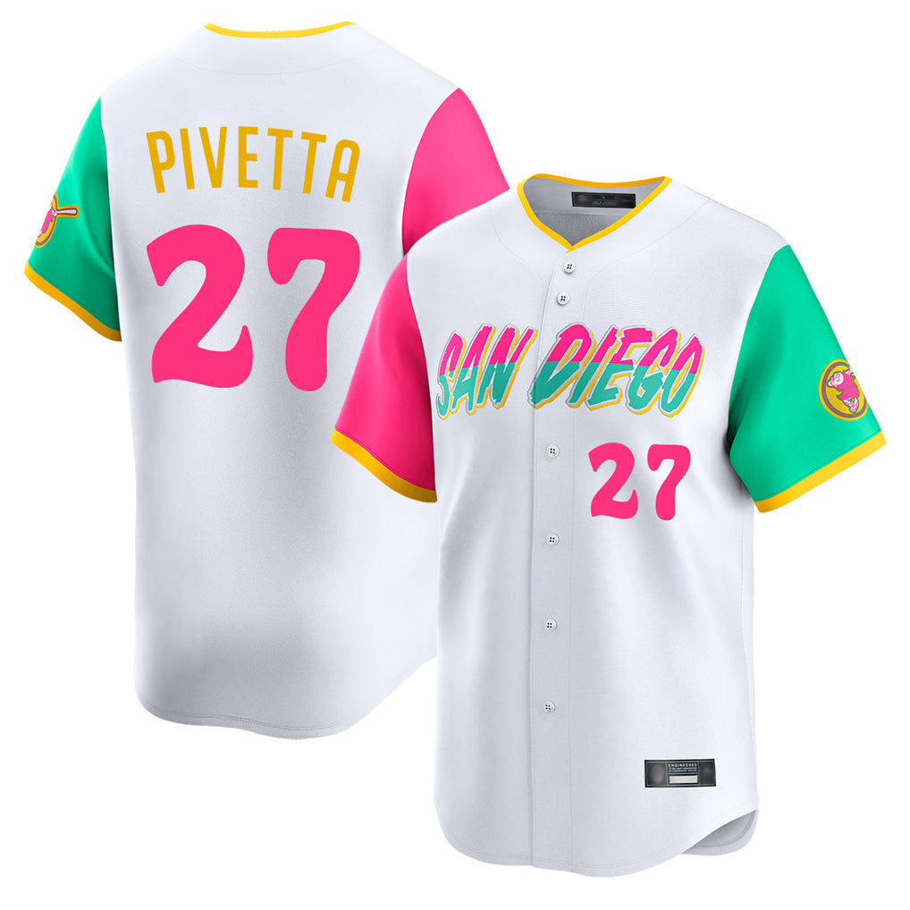 Ldoa S.Diego Padres #27 Nick Pivetta Player White City Connect Home Limited Stitched Jerseys