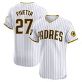 Ldoa S.Diego Padres #27 Nick Pivetta Player White Home Limited Elite Stitched Jerseys