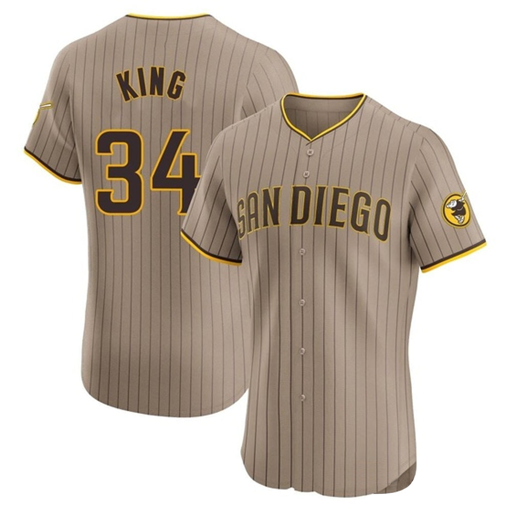Ldoa S.Diego Padres #34 Michael King Player Khaki Home Limited Elite Stitched Jerseys
