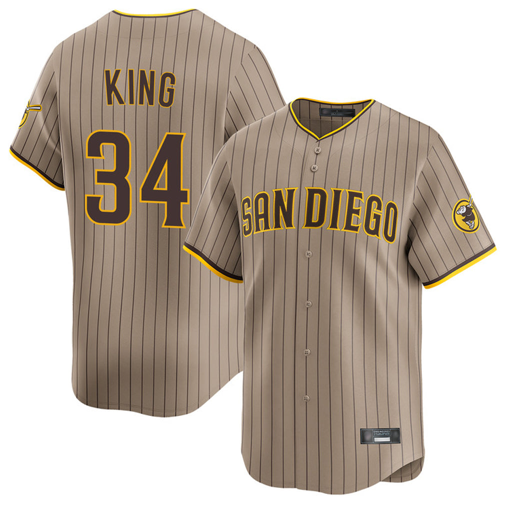 Ldoa S.Diego Padres #34 Michael King Player Khaki Home Limited Stitched Jerseys