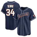 Ldoa S.Diego Padres #34 Michael King Player Navy Cooperstown Collection Limited Home Stitched Jerseys