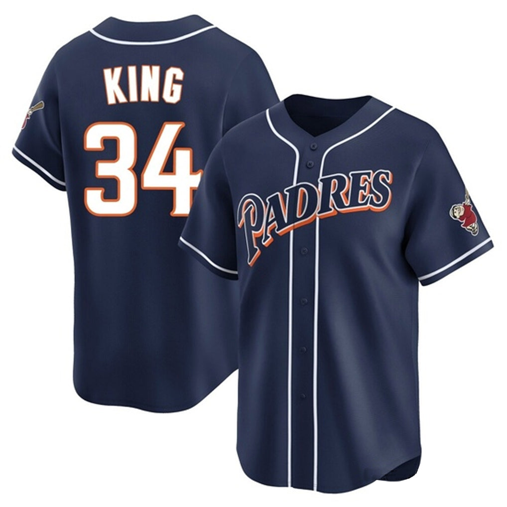Ldoa S.Diego Padres #34 Michael King Player Navy Cooperstown Collection Limited Home Stitched Jerseys