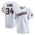 Ldoa S.Diego Padres #34 Michael King Player White Cooperstown Collection Limited Home Stitched Jerseys