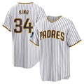 Ldoa S.Diego Padres #34 Michael King Player White Home Game Stitched Jerseys