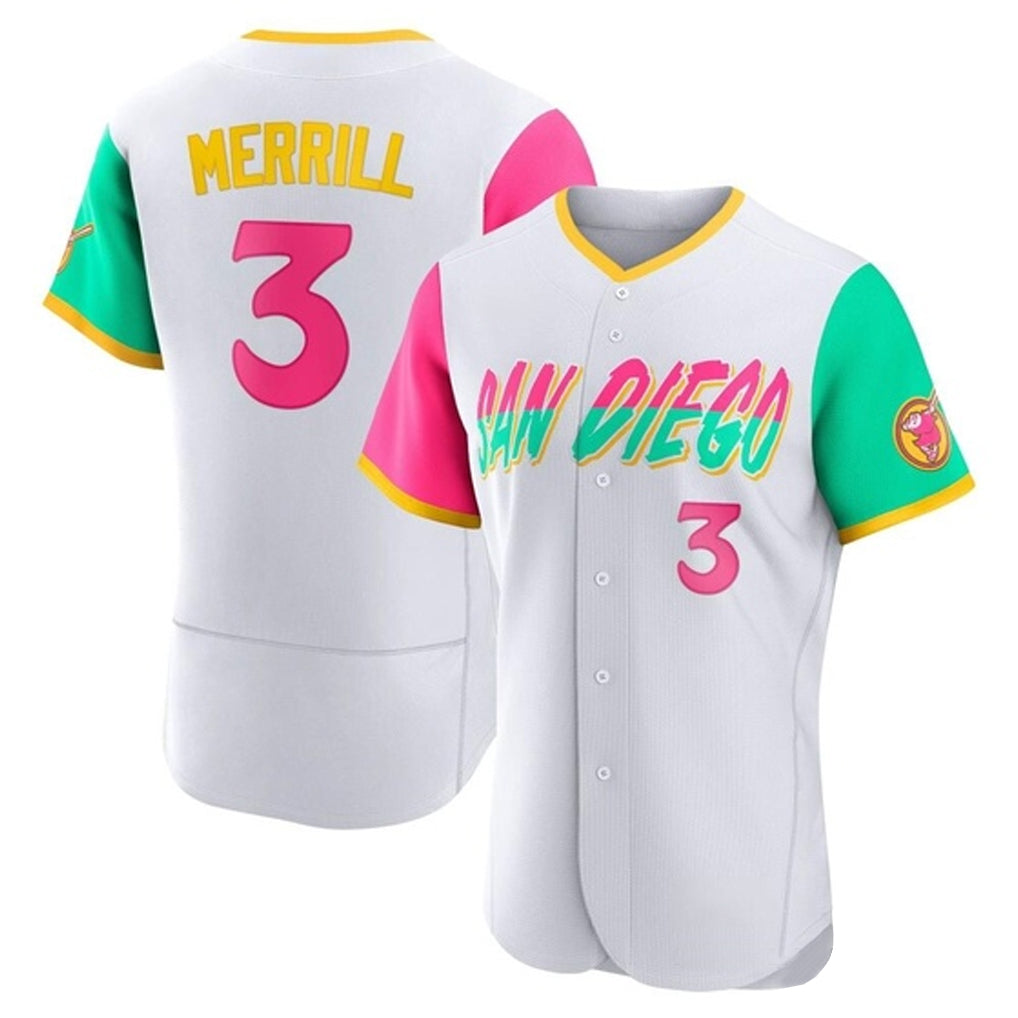 Ldoa S.Diego Padres #3 Jackson Merrill Player White City Connect Home Limited Elite Stitched Jerseys