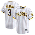 Ldoa S.Diego Padres #3 Jackson Merrill Player White Home Limited Stitched Jerseys