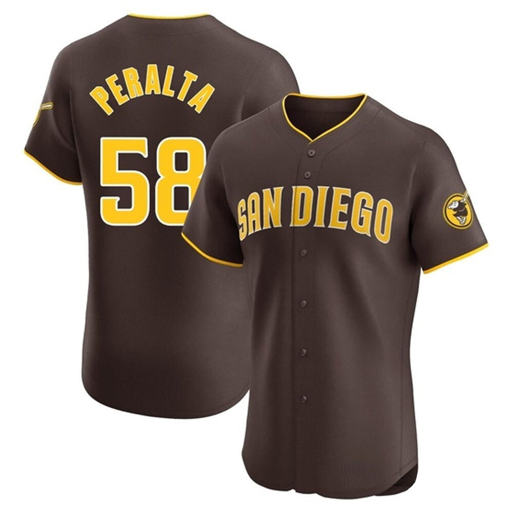 Ldoa S.Diego Padres #58 Wandy Peralta Player Brown Home Limited Elite Stitched Jerseys