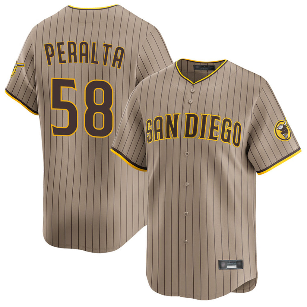 Ldoa S.Diego Padres #58 Wandy Peralta Player Khaki Home Limited Stitched Jerseys
