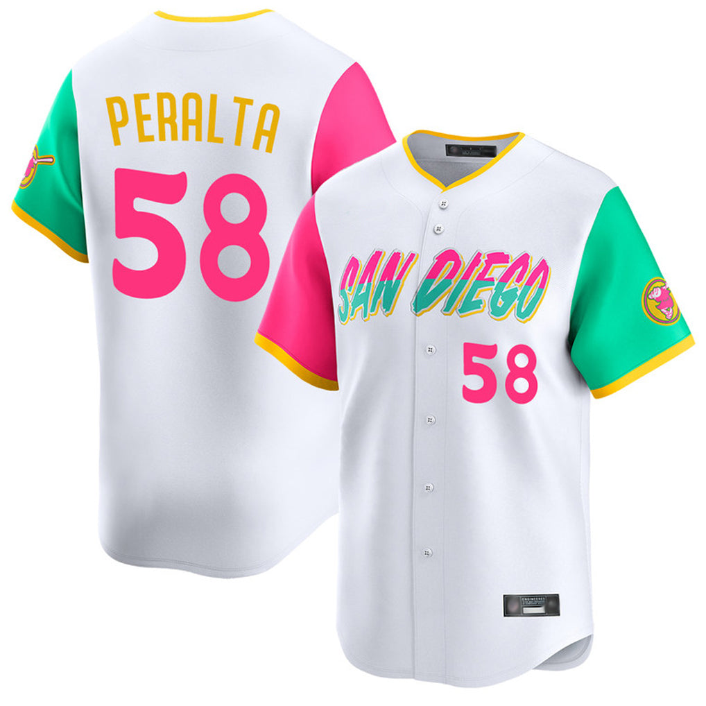 Ldoa S.Diego Padres #58 Wandy Peralta Player White City Connect Home Limited Stitched Jerseys
