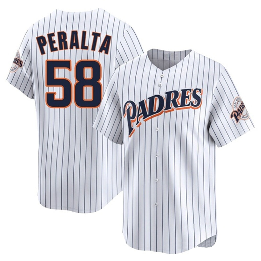 Ldoa S.Diego Padres #58 Wandy Peralta Player White Cooperstown Collection Limited Home Stitched Jerseys