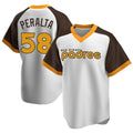Ldoa S.Diego Padres #58 Wandy Peralta Player White Home Cooperstown Collection Replica Game Stitched Jerseys