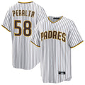 Ldoa S.Diego Padres #58 Wandy Peralta Player White Home Game Stitched Jerseys