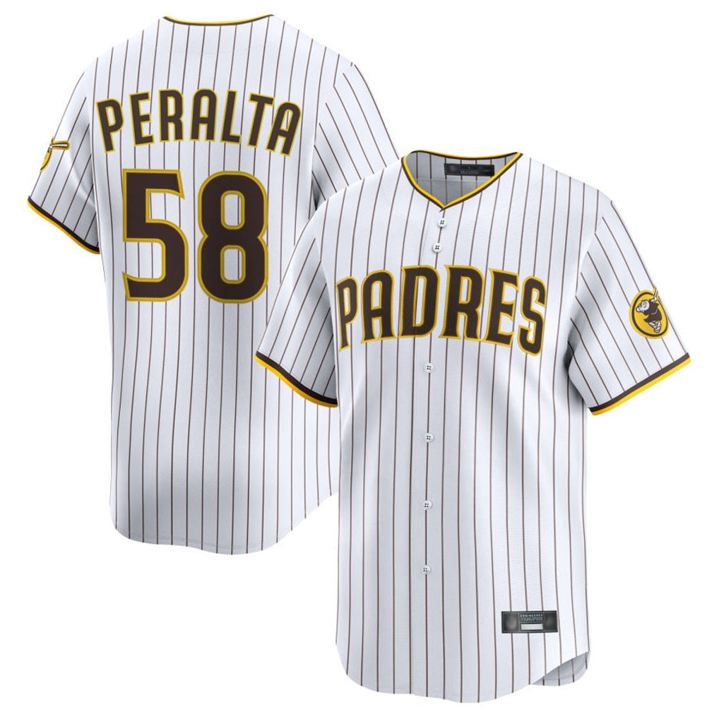 Ldoa S.Diego Padres #58 Wandy Peralta Player White Limited Home Stitched Jerseys