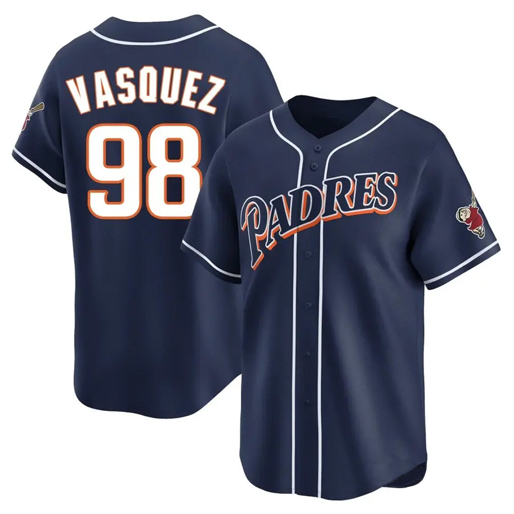 Ldoa S.Diego Padres #98 Randy Vasquez Player Navy Cooperstown Collection Limited Home Stitched Jerseys