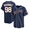Ldoa S.Diego Padres #98 Randy Vasquez Player Navy Cooperstown Collection Limited Home Stitched Jerseys